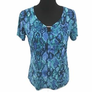 Jaclyn Smith Snake Skin Pattern Blue Small